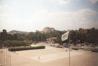 4: View on Acropolis, from the Olympic stadion.