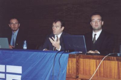 16: Chairman Calin (left) and co-chair Koen (right) were framing a guy from World Bank.