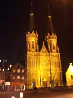 1: Tilburg cathedral by night