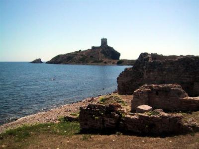 1: ...view of Nora with the Spanish Tower...