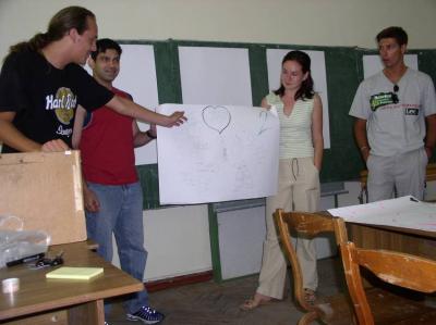 9: Presenting the results of the teambuilding game...