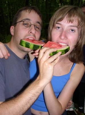 38: Melon eaters: Robert and Ludmila, president of AEGEE-Chisinau.