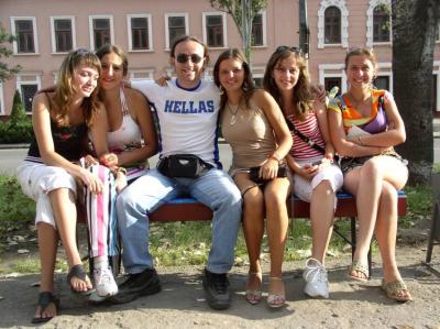 73: Giorgos, enjoying the company of Transnistrian girls.