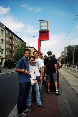 3: Marco S., Pablo & Nuria waiting for tram number 9...