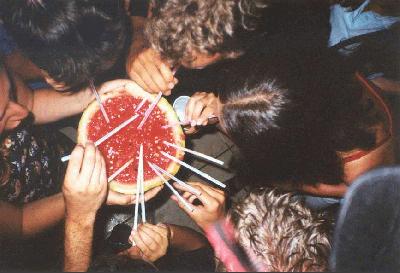 2: Some final surprise from the organising team: water melon with ouzo