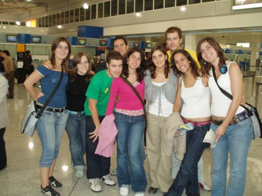 68: At the airport, with Maria, Mitsos, Nikos and Aliki... Ta leme, Ellada!!!!