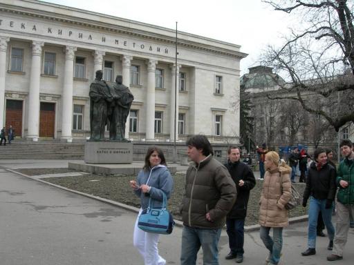 11: Kyril and Method greeting the group from their library.