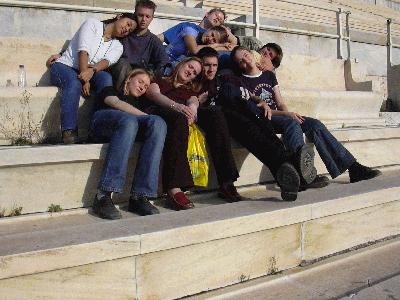 16: Tired people in the olympic stadion