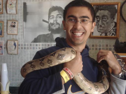 10: me with a real snake, in a pizza restaurant in Napoli:)