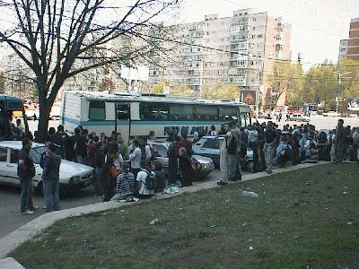 3: Waiting for buses (actually socializing ;)