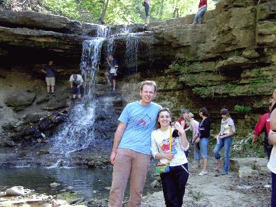 18: The waterfall together with Krikri alias Christina. I took a shower later on, my pants looked like I didn't make it to the bathroom...