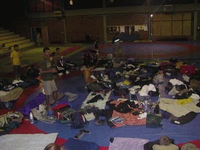 128: The gym in Noussa, where we were sleeping at.