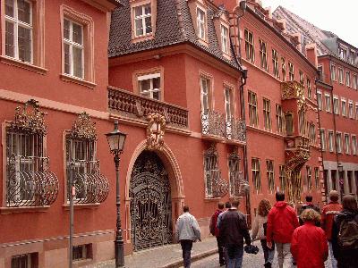 20: The town hall of Freiburg during the tour on Sunday.