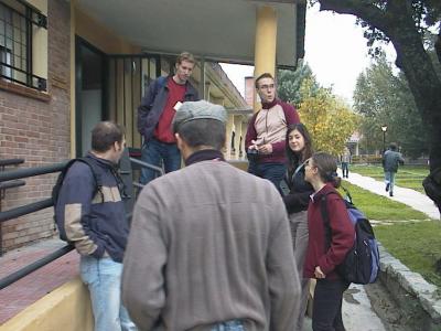 18: Germans meeting in front of the youth hostel