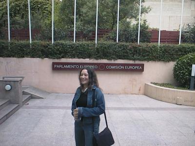 38: Martina in front of the EU office building