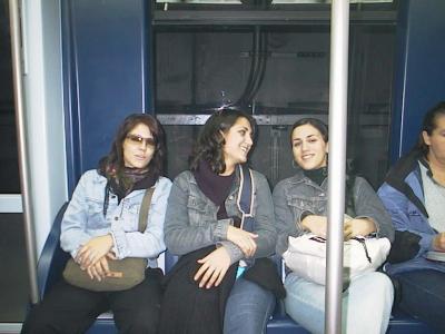 57: With Greek girls in the subway :)